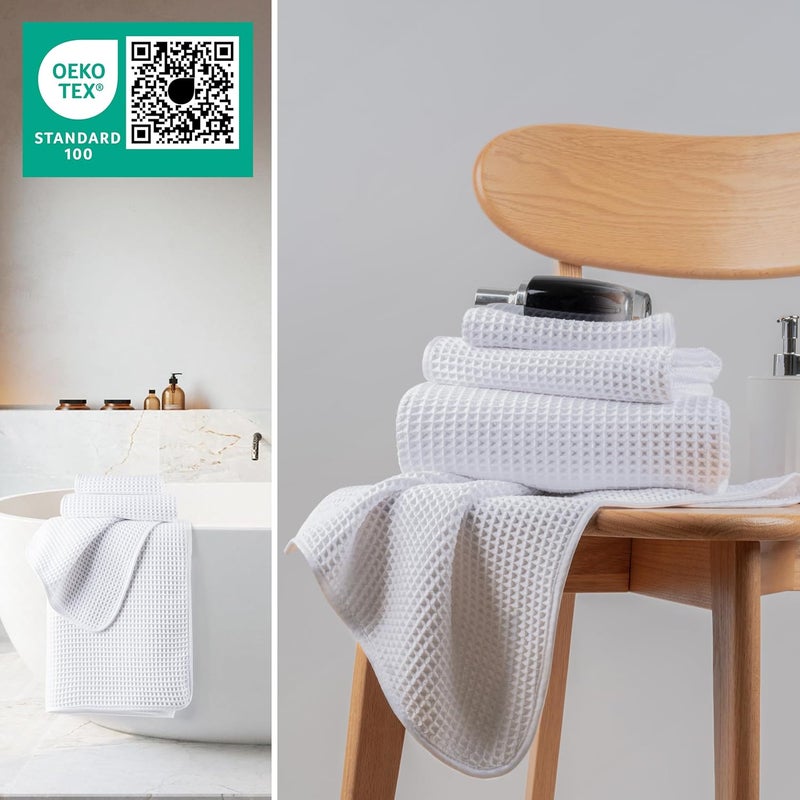 MICROFI New Microfiber Waffle Bath Towels, 3 Pieces, Oversized, Soft, Absorbent, Fast Drying, Lint Free, Includes Bath, Face and Hand Towels - Image 4